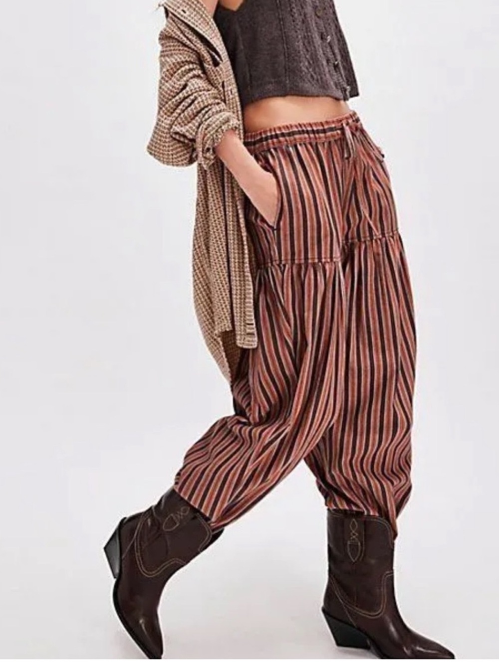 NWT Free People Ellie striped pull on barrel pants❤️❤️❤️❤️
